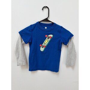 Tea Kids Blue Long Sleeve Layered Skateboard Graphic T-Shirt Size 4